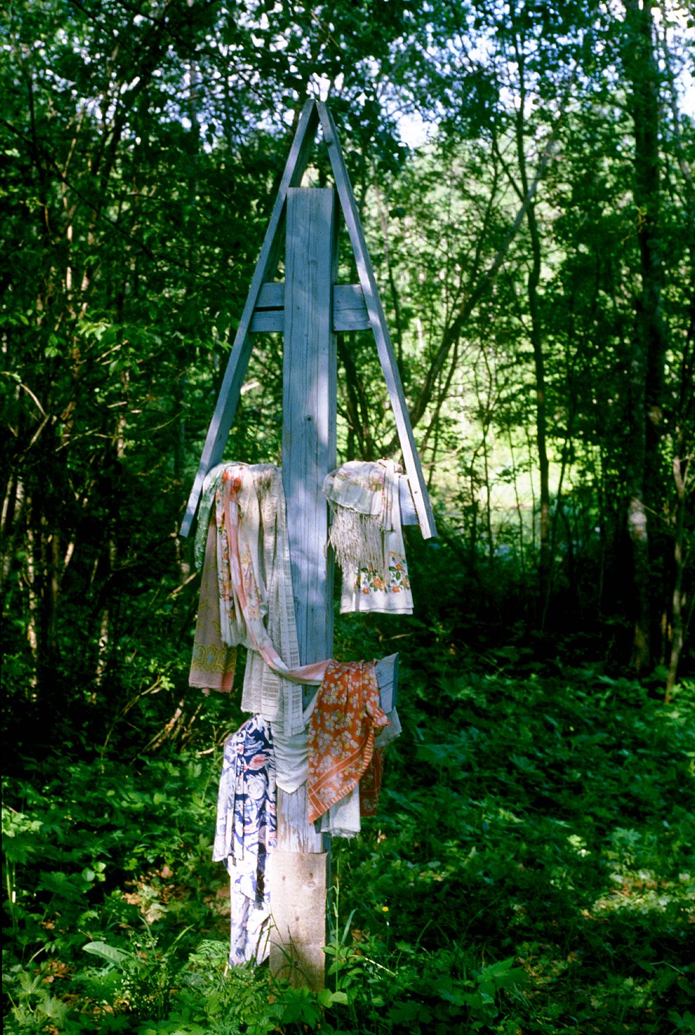 Pozdyshevo
Russia. Arkhangelsk Region. Kargopol District
Votive cross in forest
1998-06-18
© Photographs by William Brumfield