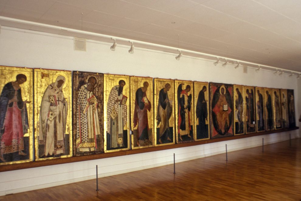 Kirillov
Russia. Vologda Region. Kirillovskii District
St. Kirill-Belozersk monastery
Cathedral of Dormition
Iconostasis. Deesis row
1999-07-14
© Photographs by William Brumfield